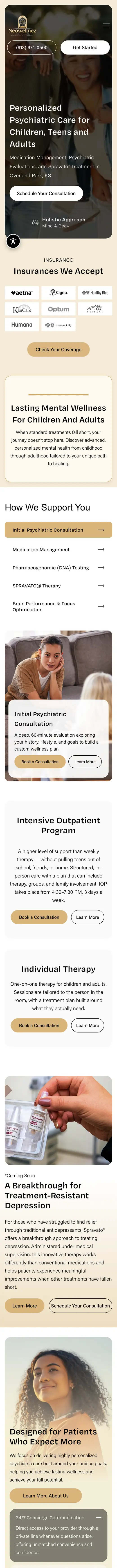Neowellnez website on a phone
