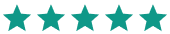 Five green stars in a row