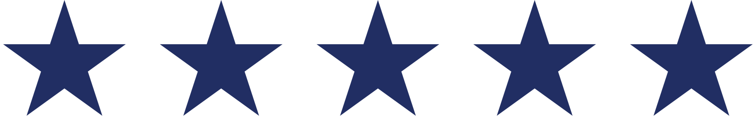 Five blue stars in a row