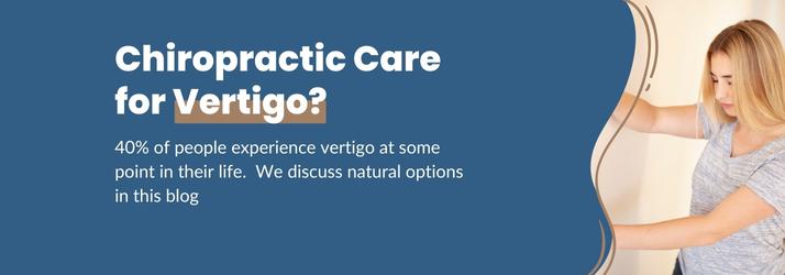 Woman holding her neck with text 'Chiropractic Care for Vertigo?'