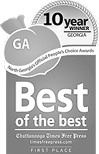 10 year Winner Georgia North Georgia Official People's Choice Awards Best of the best First Place badge
