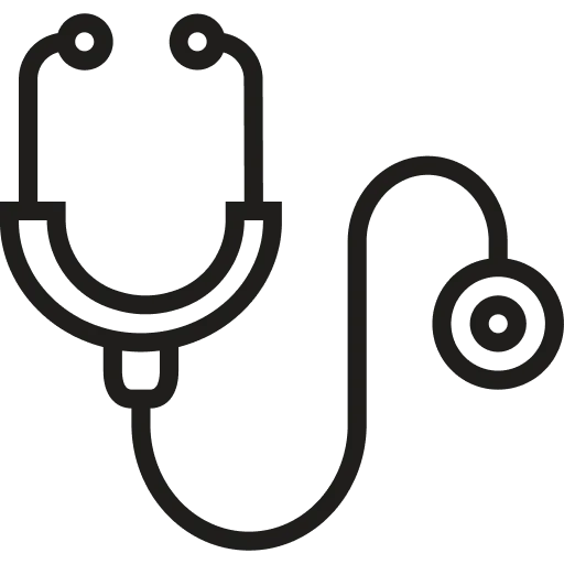 Stethoscope icon representing medical care