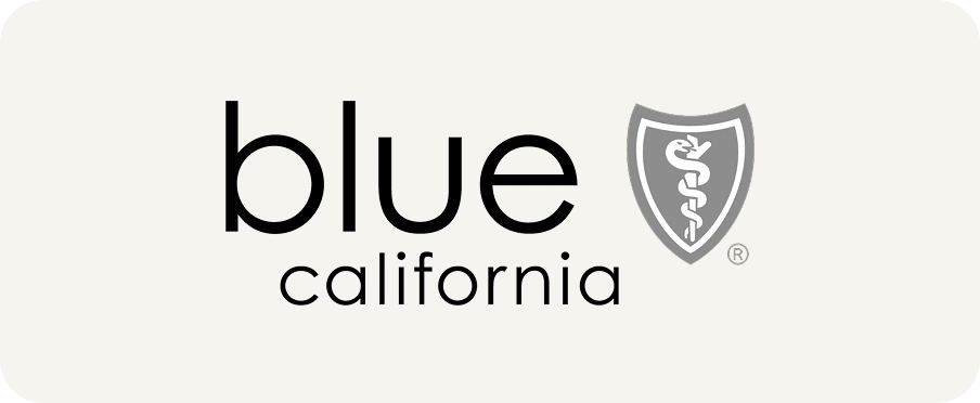 Blue California logo with medical shield icon