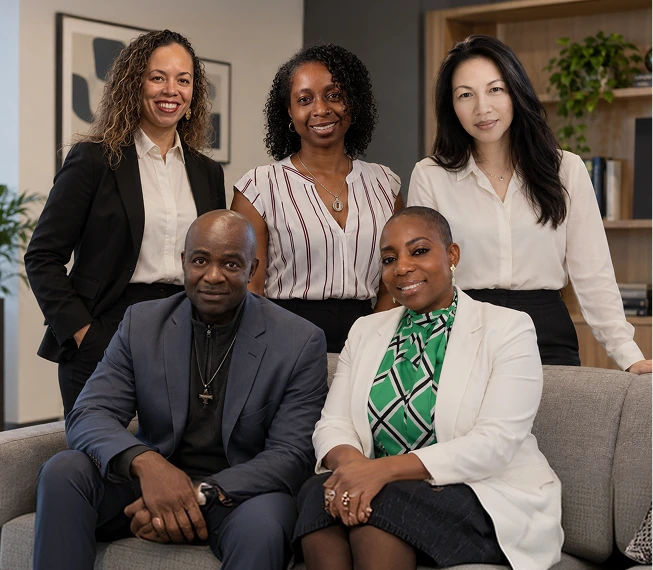 Group of smiling mental health professionals in an office