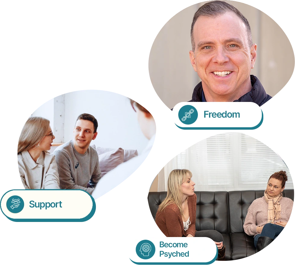 Therapist providing support to a male client during a counseling session