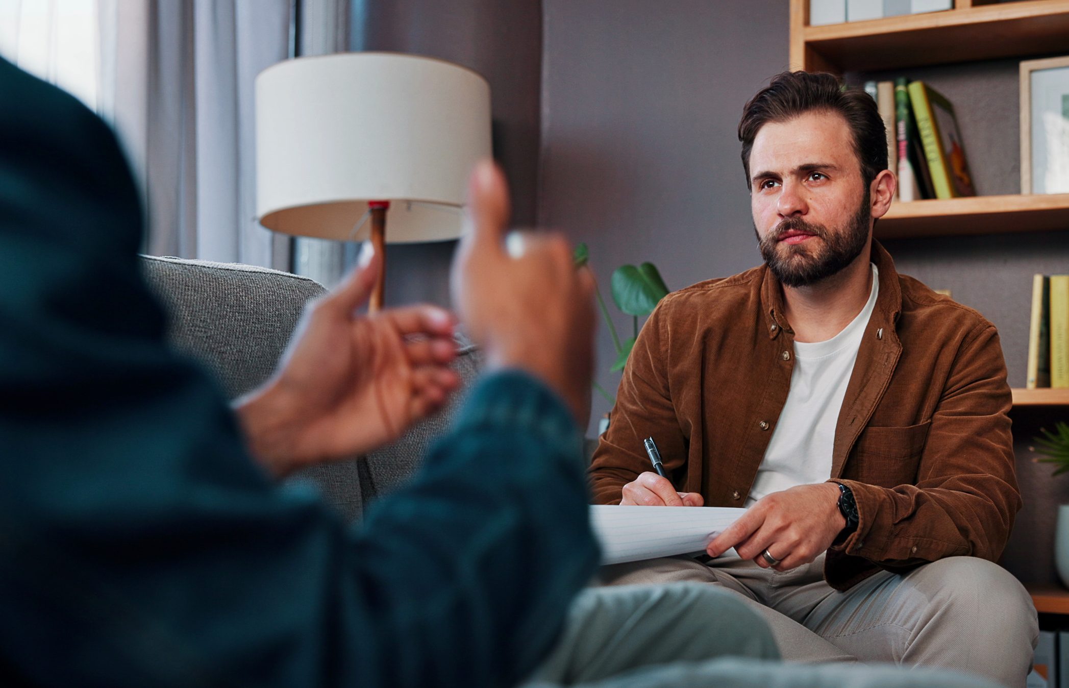 Man talking with a career counselor