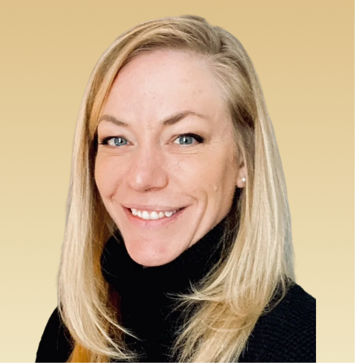 Amy Reed, NP, smiling at camera against a tan background