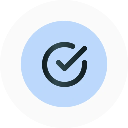 Checkmark icon in blue circle