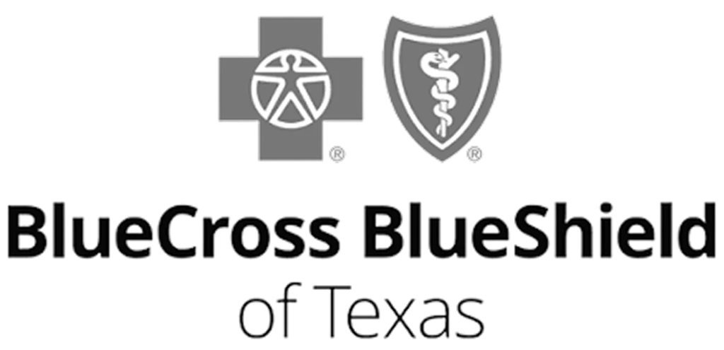 BlueCross BlueShield of Texas logo with blue cross and shield emblems