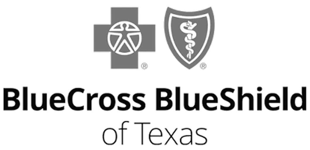 BlueCross BlueShield of Texas logo with blue cross and shield emblems