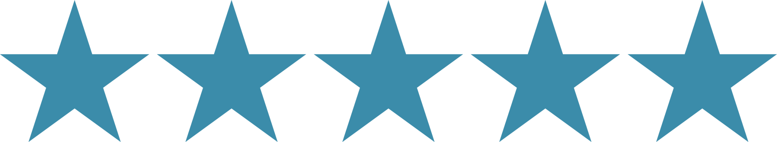 Five blue stars in a row
