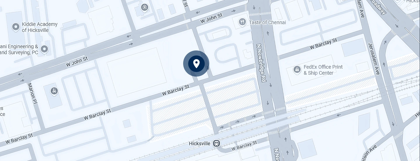 Map showing Restore Podiatry location in Hicksville with address pin marker