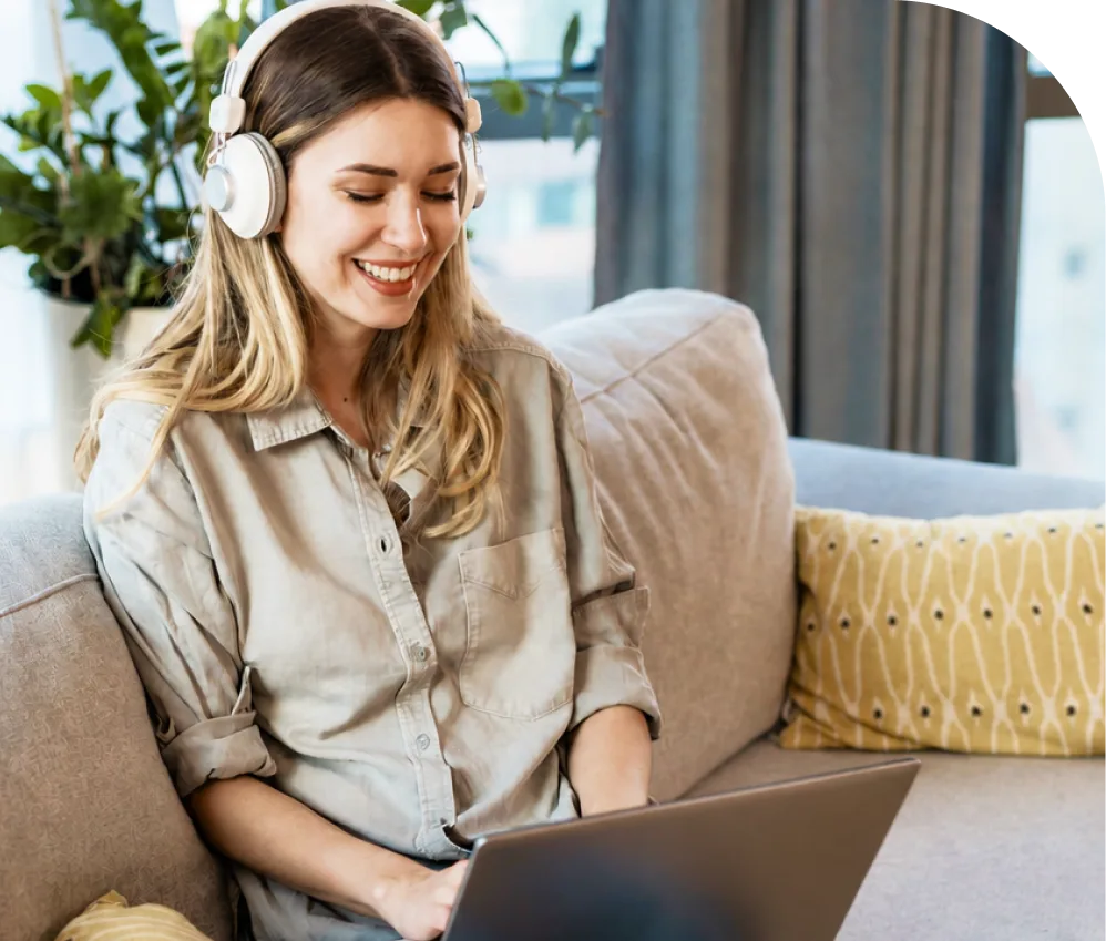 Patient attending a telehealth appointment on her laptop