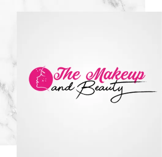 The Makeup and Beauty logo with pink profile silhouette and stylized text