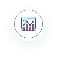 Dashboard with bar chart and analytics display