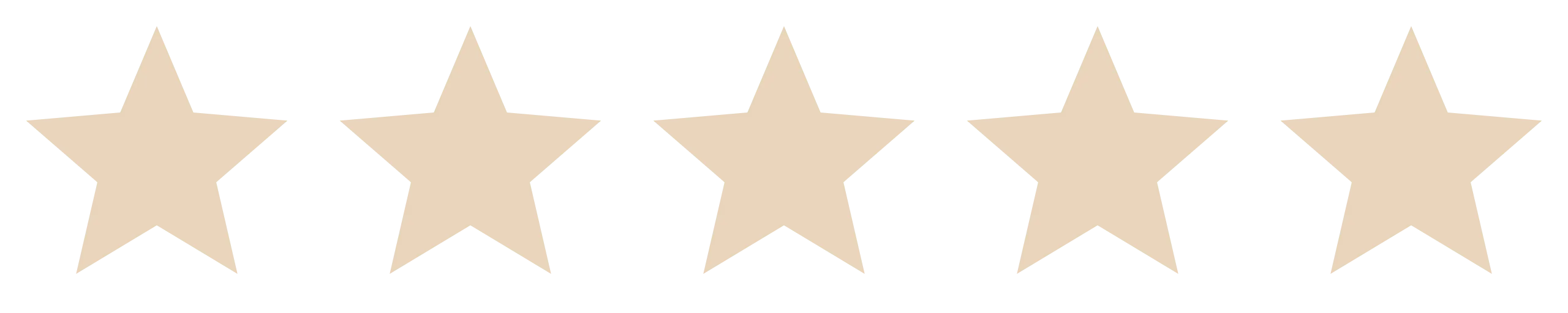 Five gold stars in a row