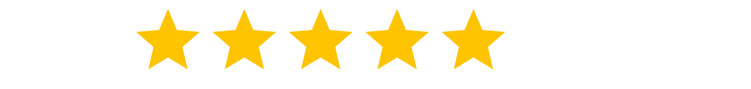 Five gold stars in a row
