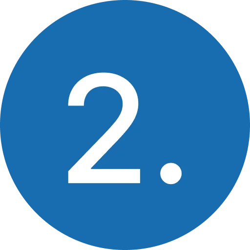 Number 2 in white on blue circle