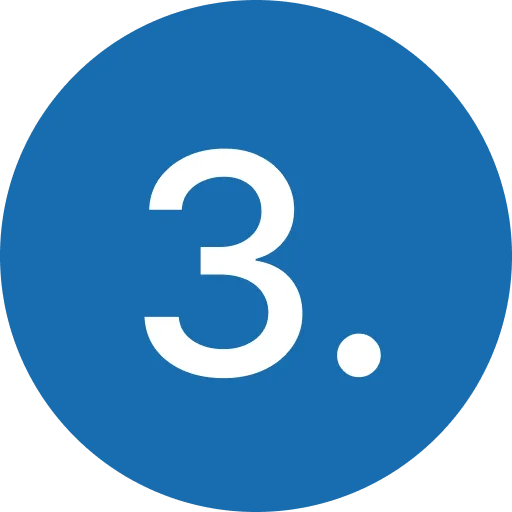 Number 3 in white on blue circle