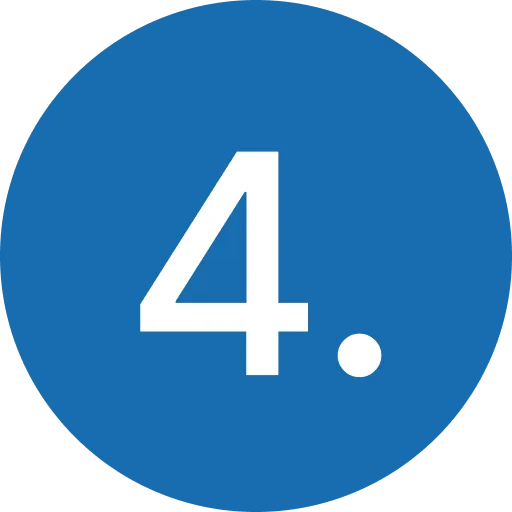 Number 4 in white on blue circle
