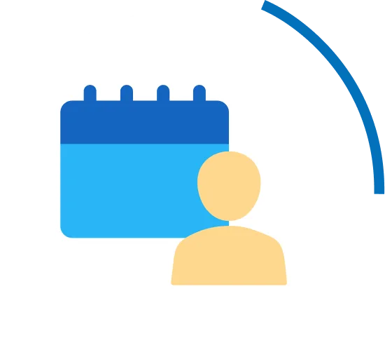 Calendar icon with person silhouette representing appointment scheduling