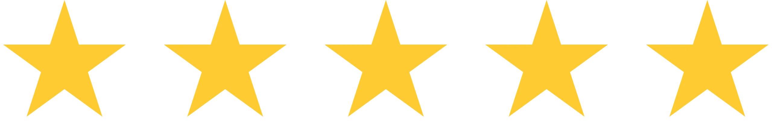 Five yellow stars in a row