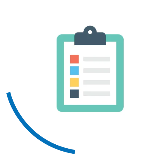 Clipboard with colored checkboxes and lines representing a treatment plan