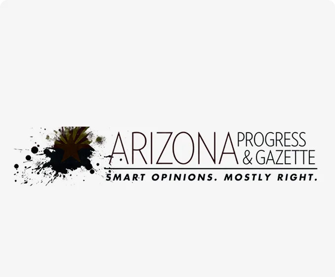 Arizona Progress & Gazette logo with tagline Smart Opinions. Mostly Right.