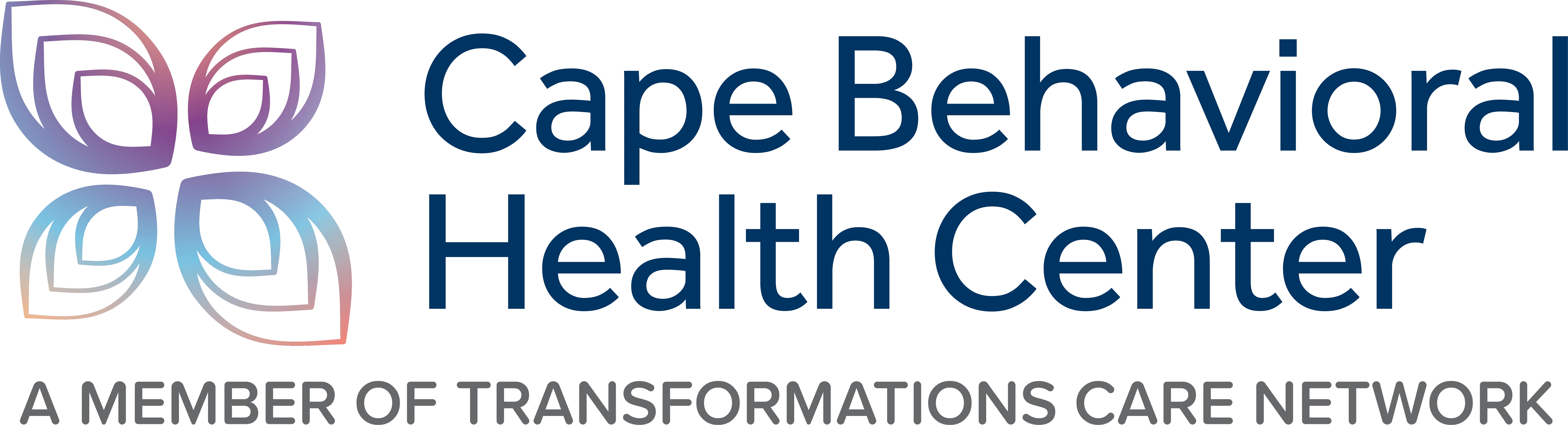 Cape Behavioral Health Center logo and text, member of Transformations Care Network