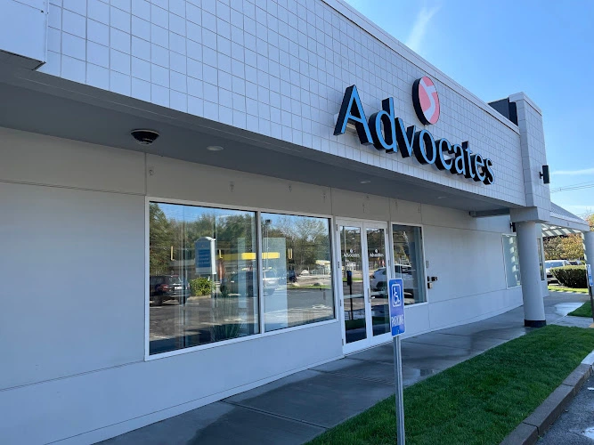 Advocates Community Behavioral Health Center storefront with glass doors and signage