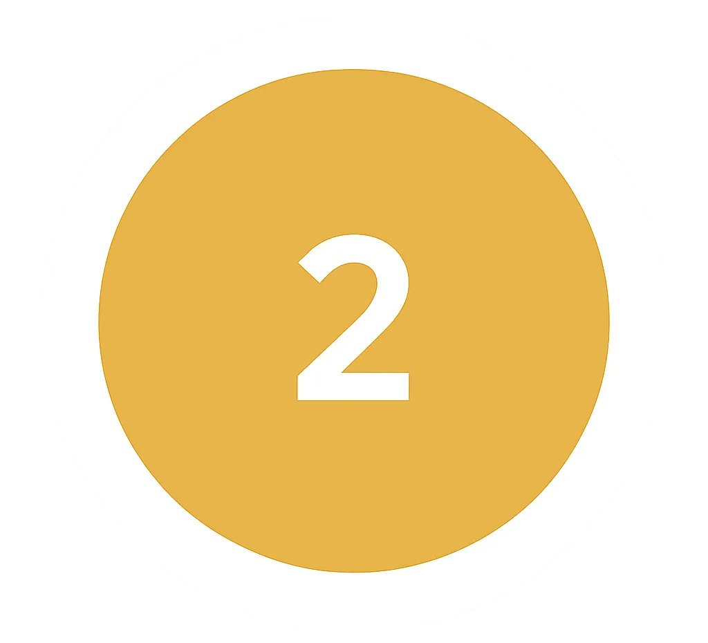 Gold circle with number 2