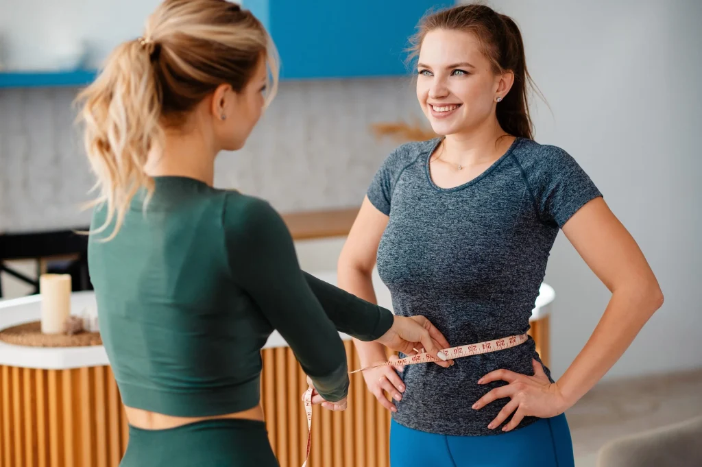 Health coach meeting with a weight loss patient