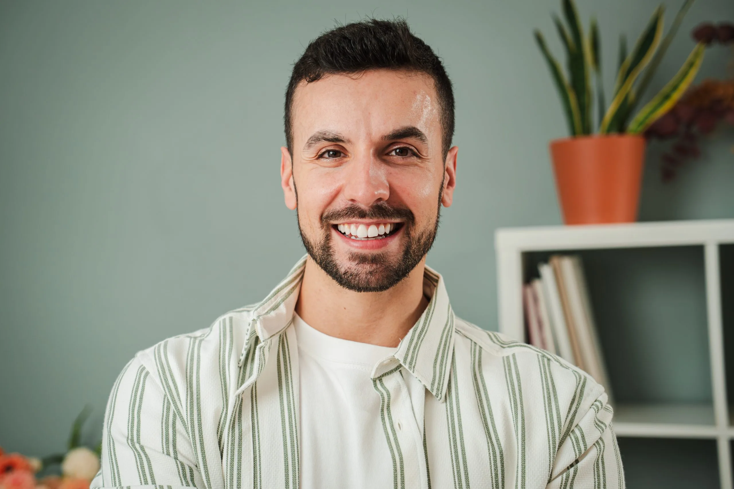 Close-up portrait of a smiling man – SPRAVATO treatment in San Ramon, CA