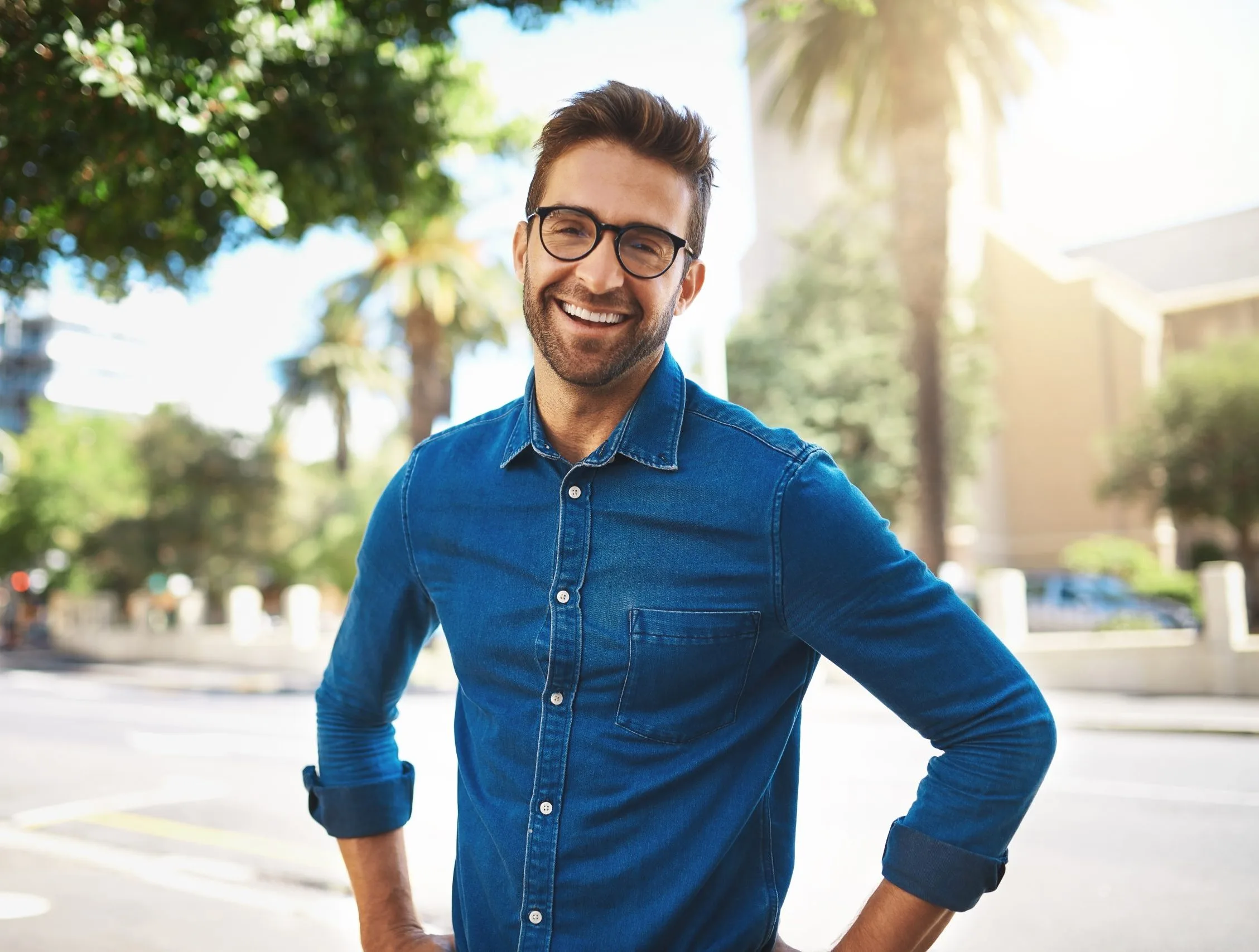 Confident man in a city portrait – psychiatrist in Pleasanton, CA