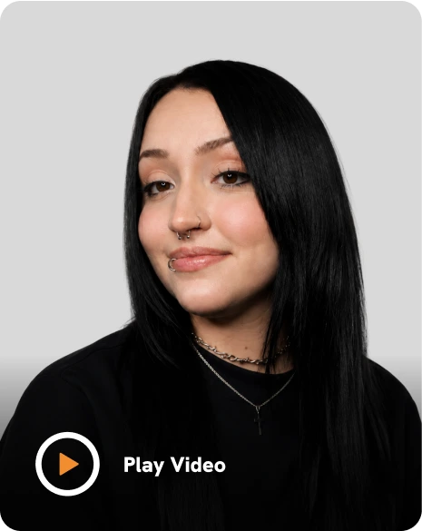 Maya Lopez, Wiser Counseling provider, in a portrait with a play video button overlay