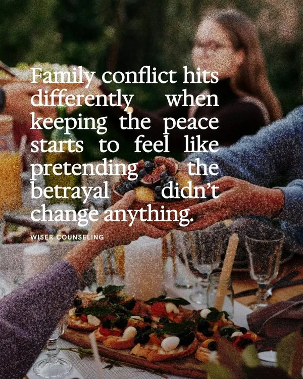 Graphic: family conflict hits differently when keeping the peace starts to feel like pretending