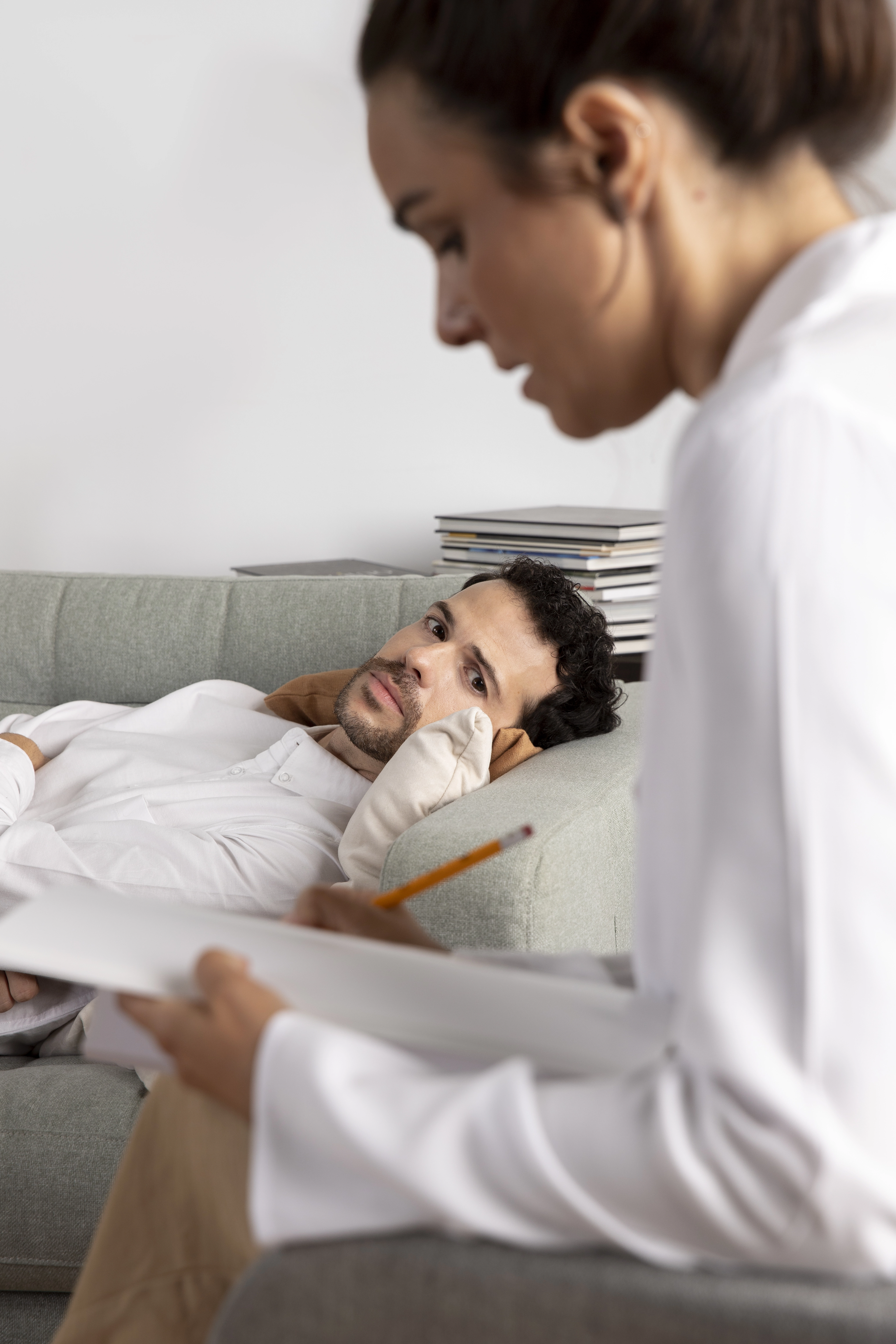 Young person talking with a mental health specialist