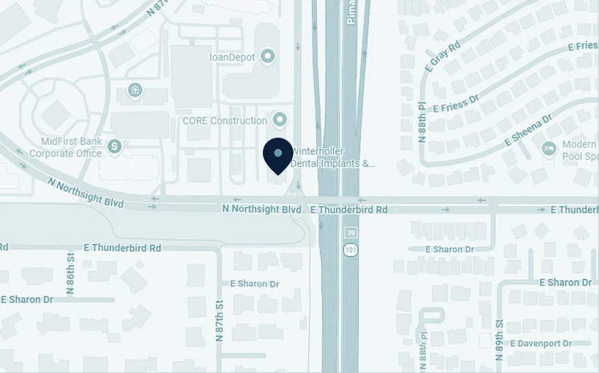 Map showing Winterhollar Dental Implants & location on N Northsight Blvd in Arizona