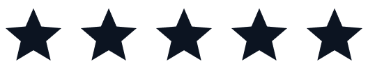 Five filled black stars representing a five-star rating