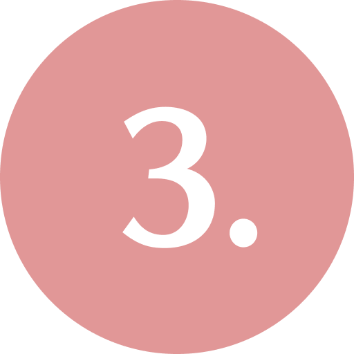 Step 3 indicator in pink circle with white number