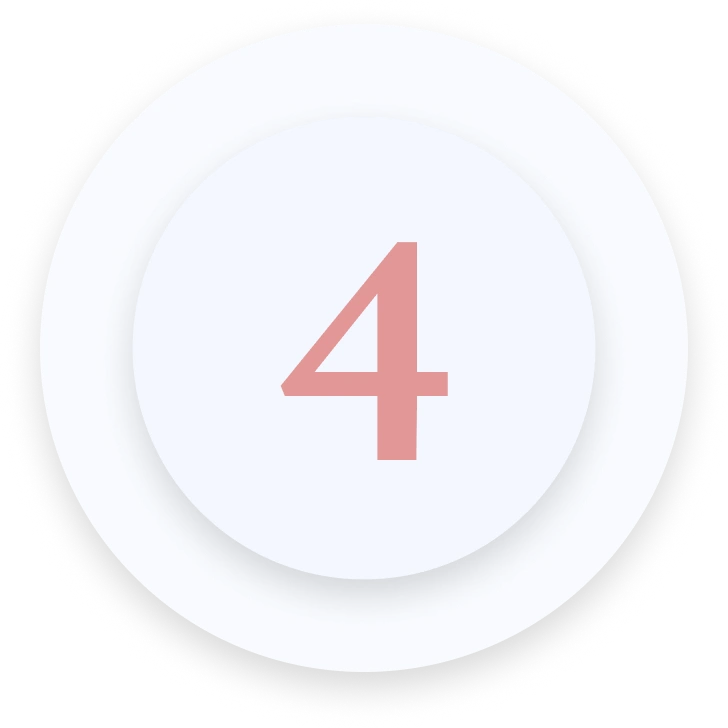 Number 4 in a circular layered badge