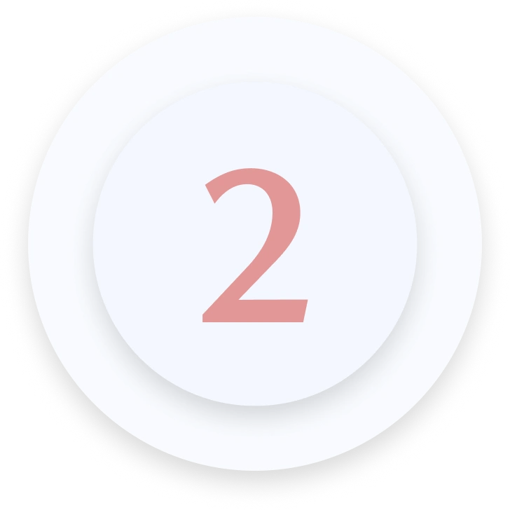 Number 2 in a circular layered badge