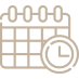 Calendar with clock icon representing faster results