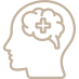 Head silhouette with brain icon representing physiologic approach
