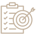 Clipboard with target icon representing precise treatment